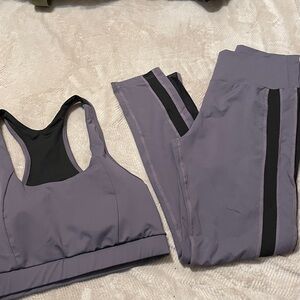 SHEIN Purple and Black Leggings Set